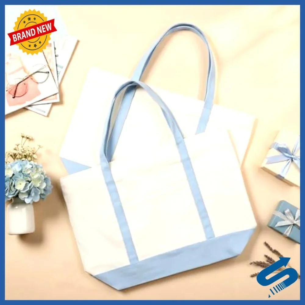Large Canvas Tote Bags with Zipper Closure Reusable Grocery Shopping Bags